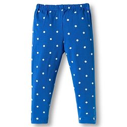 Babyhug Cotton Knit Full Length Leggings With Heart Print Pack Of 3 - Navy Blue Pink & White
