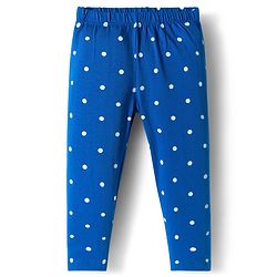 Babyhug Cotton Knit Full Length Leggings With Heart Print Pack Of 3 - Navy Blue Pink & White