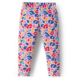 Babyhug Cotton Knit Full Length Leggings With Heart Print Pack Of 3 - Navy Blue Pink & White