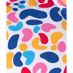 Babyhug Cotton Knit Full Length Leggings With Heart Print Pack Of 3 - Navy Blue Pink & White