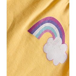 Babyhug Cotton Lycra Knit Full Length Leggings with Stretch with Heart & Rainbow Print Pack of 3 - Light Orange Pink & Navy Blue