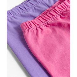 Babyhug Cotton Knit Full Length Solid Colour Leggings With Stretch Pack Of 5 - Multicolour