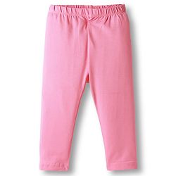 Babyhug Cotton Lycra Knit Full Length Solid Color Leggings With Stretch Pack of 3 - Pink & Navy Blue