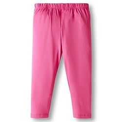 Babyhug Cotton Lycra Knit Full Length Solid Color Leggings With Stretch Pack of 3 - Pink & Navy Blue