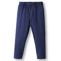 Babyhug Cotton Lycra Knit Full Length Solid Color Leggings With Stretch Pack of 3 - Pink & Navy Blue