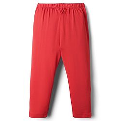 Babyhug Cotton Knit Full Length Solid Leggings With Stretch Pack Of 3 - Red Navy Blue & Pink