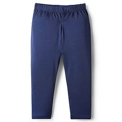 Babyhug Cotton Knit Full Length Solid Leggings With Stretch Pack Of 3 - Red Navy Blue & Pink