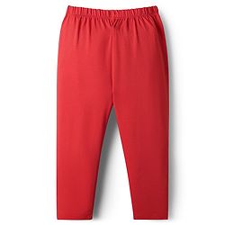 Babyhug Cotton Knit Full Length Solid Leggings With Stretch Pack Of 3 - Red Navy Blue & Pink
