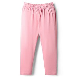 Babyhug Cotton Knit Full Length Solid Leggings With Stretch Pack Of 3 - Red Navy Blue & Pink