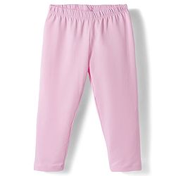 Babyhug Cotton Knit Full Length Solid Colour Leggings Pack Of 3 - Purple Pink & Fuchsia