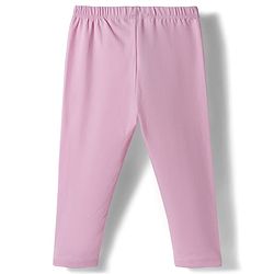 Babyhug Cotton Knit Full Length Solid Colour Leggings Pack Of 3 - Purple Pink & Fuchsia