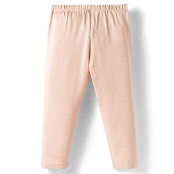 Babyhug Cotton Lycra Knit Full Length Solid Color Leggings With Stretch Pack of 3 - Beige & Navy Blue