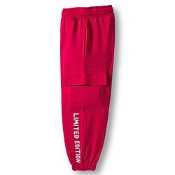 Babyhug French Terry Knit Full Length Lounge Pant with Limited Edition Text Print & Pocket - Dark Pink
