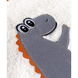 Babyhug Velour Knit Full Raglan Sleeves Winter Wear Night Suit With Dino Print - Orange