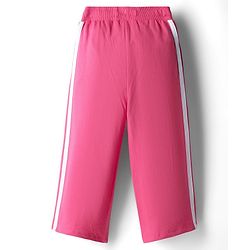 Babyhug French Terry Knit Full Length Track Pant with Tape Design & Paris Print - Dark Pink
