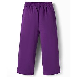 Babyhug French Terry Full Length Lounge Pant With Text Print - Purple