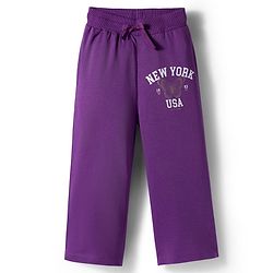Babyhug French Terry Full Length Lounge Pant With Text Print - Purple