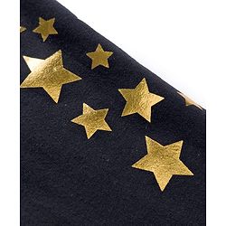 Babyhug Cotton Lycra Knit Full Length Leggings with Stars Print - Black