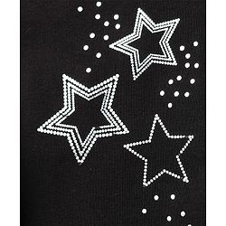 Babyhug Cotton Lycra Knit Jeggings With Stretch & Star Print - Black