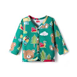 Babyhug 100% Cotton Interlock Knit Full Sleeves Jhablas With Animal Print Pack Of 3 - Yellow & Green