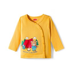 Babyhug 100% Cotton Interlock Knit Full Sleeves Jhablas With Animal Print Pack Of 3 - Yellow & Green