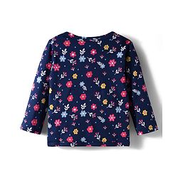 Babyhug 100% Cotton Knit Full Sleeves Front Open Vest with Polka Dots & Floral Print Pack of 3 - Dark Pink & Navy Blue