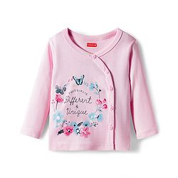 Babyhug 100% Cotton Knit Full Sleeves Front Open Vest with Polka Dots & Floral Print Pack of 3 - Dark Pink & Navy Blue