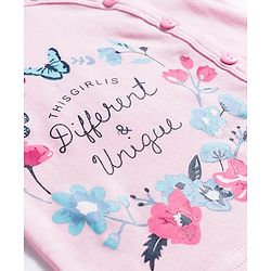 Babyhug 100% Cotton Knit Full Sleeves Front Open Vest with Polka Dots & Floral Print Pack of 3 - Dark Pink & Navy Blue