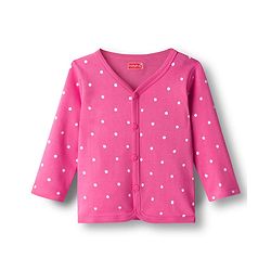Babyhug 100% Cotton Interlock Knit Full Sleeves Jhablas With Polka Dot & Floral Print Pack Of 3 - Pink Purple & Yellow