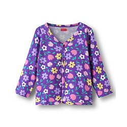 Babyhug 100% Cotton Interlock Knit Full Sleeves Jhablas With Polka Dot & Floral Print Pack Of 3 - Pink Purple & Yellow