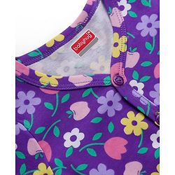 Babyhug 100% Cotton Interlock Knit Full Sleeves Jhablas With Polka Dot & Floral Print Pack Of 3 - Pink Purple & Yellow