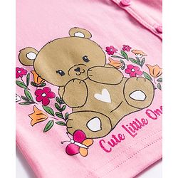 Babyhug 100% Cotton Interlock Knit Full Sleeves Jhablas With Floral & Animal Print Pack Of 3 - Pink & White