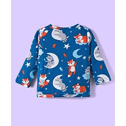 Babyhug 100% Cotton Interlock Knit Full Sleeves Jhablas With Star & Animal Print Pack Of 3 - White Orange & Navy Blue