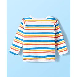 Babyhug 100% Cotton Interlock Knit Full Sleeves Jhablas With Stripes & Vehicle Print Pack Of 3 - Yellow & White