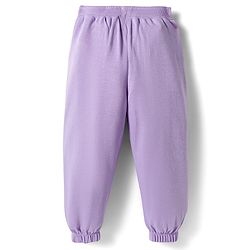 Babyhug Terry Knit Premium Light Gauge Terry Full Sleeves Top & Joggers Set with Just Happy Smiles Text Print - Lavender