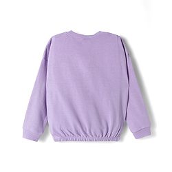Babyhug Terry Knit Premium Light Gauge Terry Full Sleeves Top & Joggers Set with Just Happy Smiles Text Print - Lavender