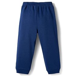 Babyhug Terry Knit Premium Light Gauge Terry Full Sleeves T-Shirt & Lounge Pant Set with Star Print & Reversible Sequin Detailing - Navy Blue