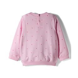 Babyhug Terry Knit Premium Light Gauge Terry Full Sleeves Top & Pant Set With Floral Print - Pink
