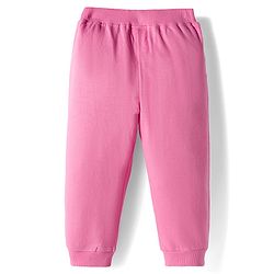 Babyhug Terry Knit Premium Light Gauge Terry Full Sleeves Top & Pant Set With Floral Print - Pink