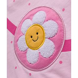 Babyhug Terry Knit Premium Light Gauge Terry Full Sleeves Top & Pant Set With Floral Print - Pink
