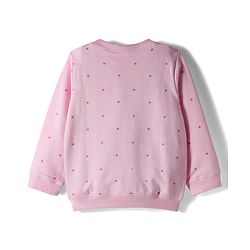 Babyhug Terry Knit Premium Light Gauge Terry Full Sleeves Top & Pant Set With Floral Print - Pink