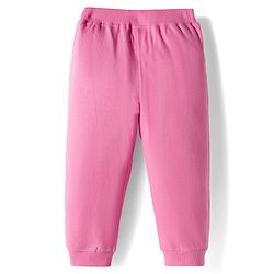 Babyhug Terry Knit Premium Light Gauge Terry Full Sleeves Top & Pant Set With Floral Print - Pink
