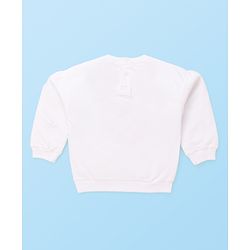 Babyhug Terry Knit Full Sleeves Top & Skort Set with Text Embroidery - Red & White