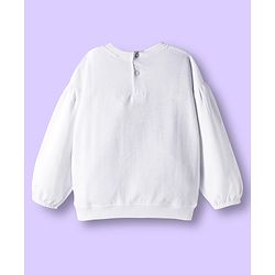 Babyhug Terry Knit Full Sleeves Top & Skort Set with Text Embroidery - Red & White