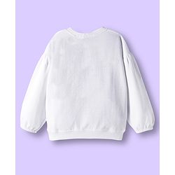 Babyhug Terry Knit Full Sleeves Top & Skirt Set with Floral & Text Print - White & Red