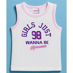 Babyhug Terry Knit Full Sleeves Jacket and Top With Pleated Skirt & Just Girl Things Text Print - Pink & White