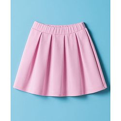 Babyhug Terry Knit Full Sleeves Jacket and Top With Pleated Skirt & Just Girl Things Text Print - Pink & White