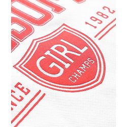 Babyhug Single Jersey Knit Half Sleeves Top & Skirt Set With Text Print - White & Red