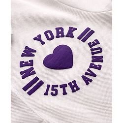 Babyhug Single Jersey Knit Half Sleeves Polo Top & Skirt Set With New York Print - White & Purple
