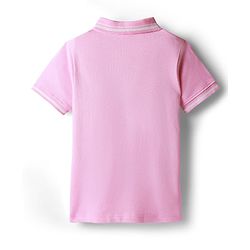 Babyhug 100% Cotton Single Jersey Knit Half Sleeves Polo Top & Skirt Set With Heart Print - Pink
